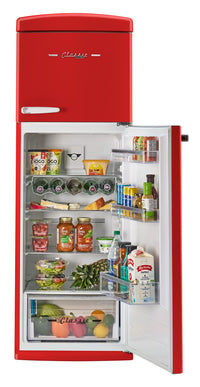 Unique Classic Retro 24" 11 Cu Ft. Top Freezer Refrigerator – Candy Red - UNQ-310L R TM | Réfrigérateur Classic Rétro d’Unique de 24 po et de 11 pi3 à congélateur supérieur - rouge bonbon - UNQ-310L R TM