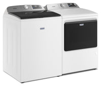 Maytag 6.0 Cu. Ft. Smart Top-Load Washer and 7.4 Cu. Ft. Gas Dryer – White  | Laveuse intelligente à chargement par le haut de 6,0 pi3 et sécheuse à gaz de 7,4 pi3 de Maytag - blanches