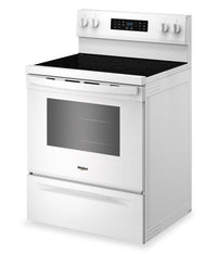 Whirlpool 5.3 Cu. Ft. Electric Range with Air Cooking – White - YWFES5730SW | Cuisinière électrique Whirlpool de 5,3 pi3 avec cuisson à air – blanche - YWFES5730SW
