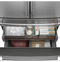 Café 36” 23.2 Cu. Ft. Smart Counter-Depth 4-Door French Door Refrigerator – Stainless Steel - CJE23DP2WS1  | Réfrigérateur 4 portes Café de 23,2 pi3 et de 36 po de profondeur comptoir à portes françaises - acier inoxydable - CJE23DP2WS1