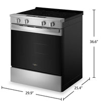 Whirlpool 30" 5.3 Cu. Ft. Electric Range with Air Cooking – Fingerprint Resistant Stainless Steel - YWSES5030SZ  | Cuisinière électrique Whirlpool de 30 po avec cuisson à air - acier inoxydable résistant aux traces de doigts - YWSES5030SZ