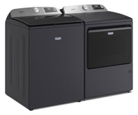 Maytag 6.0 Cu. Ft. Smart Top-Load Washer and 7.4 Cu. Ft. Gas Dryer – Midnight Steel  | Laveuse intelligente à chargement par le haut de 6,0 pi3 et sécheuse à gaz de 7,4 pi3 de Maytag - acier minuit