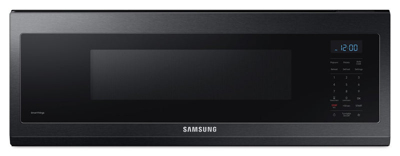 Samsung 1.1 Cu. Ft. Over-the-Range Microwave with 400 CFM - Matte Black Stainless Steel - ME11F7510MT/AC | Four à micro-ondes à hotte intégrée Samsung de 1,1 pi³ avec 400 pi³/min - acier inoxydable noir mat - ME11F7510MT/AC