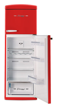 Unique Classic Retro 24" 11 Cu Ft. Top Freezer Refrigerator – Candy Red - UNQ-310L R TM | Réfrigérateur Classic Rétro d’Unique de 24 po et de 11 pi3 à congélateur supérieur - rouge bonbon - UNQ-310L R TM