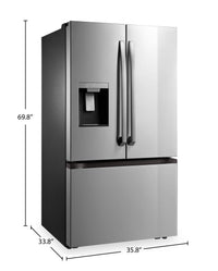 Midea 36" 29.3 Cu. Ft. French-Door Refrigerator - Stainless Steel - MRF29D3AST | Réfrigérateur Midea de 29,3 pi³ et de 36 po à portes françaises - acier inoxydable - MRF29D3AST | MRF29D3S