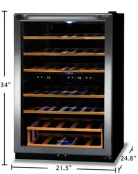 Frigidaire 4.4 Cu. Ft. 45-Bottle Two-Zone Wine Cooler - FRWW4543AS  | Refroidisseur à vin Frigidaire de 4,4 pi3 à 2 zones pour 45 bouteilles - FRWW4543AS  | FRWW454S