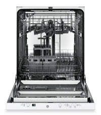 GE 24" Built-In Dishwasher with Piranha Hard Food Disposer – White - GDT225SGLWW	 | Lave-vaisselle encastré GE de 24 po avec broyeur d’aliments solides PiranhaMC - blanc - GDT225SGLWW