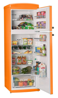 Unique Classic Retro 24" 11 Cu Ft. Top Freezer Refrigerator – Creamsicle Orange - UNQ-310L O TM | Réfrigérateur Classic Rétro d’Unique de 24 po et de 11 pi3 à congélateur supérieur - orange creamsicle - UNQ-310L O TM