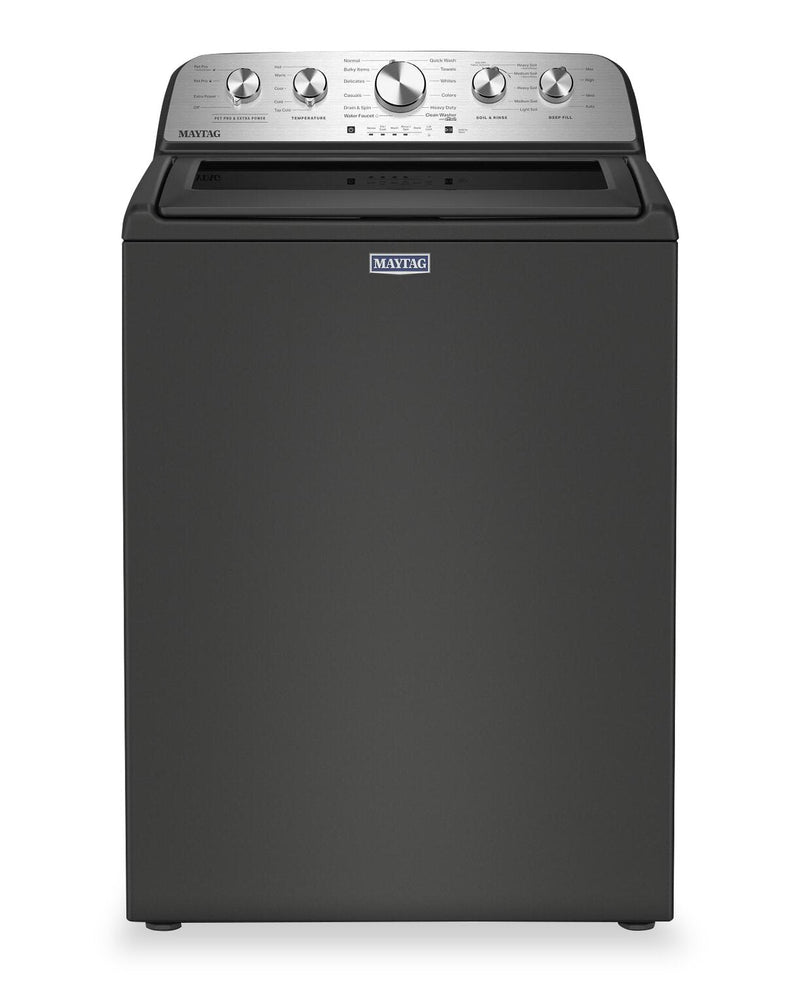 Maytag 5.5 Cu Ft. Top Load Impeller Washer with Pet Pro Option – Volcano Black - MTW5600RU | Laveuse Maytag à chargement par le haut de 5,5 pi3 avec turbine et option Animal Pet Pro - noir volcan - MTW5600RU