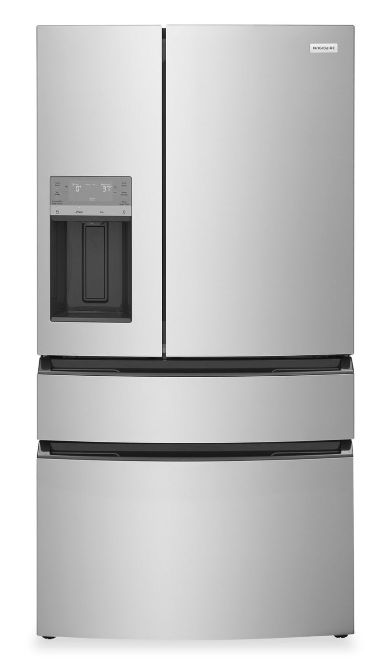 Frigidaire 36” 26 Cu. Ft. 4-Door French Door Refrigerator - Fingerprint Stainless Steel - FRMS2733AV  | Réfrigérateur Frigidaire de 26 pi3 et de 36 po à 4 portes françaises - acier inoxydable résistant aux traces de doigts - FRMS2733AV