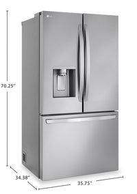 LG 31 Cu. Ft. Smart Standard-Depth MAX™ French-Door Refrigerator - LF31T6230S  | Réfrigérateur intelligent LG de 31 pi³ à portes françaises de profondeur standard MAXMC - LF31T6230S  | LF31T30S