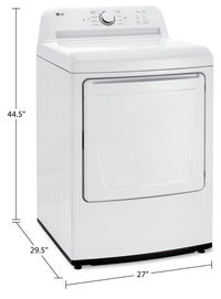 LG 7.3 Cu. Ft. Ultra Large Capacity Electric Dryer with Sensor Dry - DLE6100W | Sécheuse électrique LG à très grande capacité de 7,3 pi³ avec séchage par capteur - DLE6100W | DLE6100W