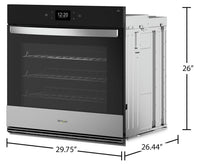 Whirlpool 5 Cu. Ft. Smart Single Wall Oven with Air Fry - WOES7030PZ | Four mural simple intelligent Whirlpool de 5 pi³ avec friture à air - WOES7030PZ | WOES703Z
