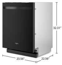 Whirlpool Flush-to-Cabinet Dishwasher with Third Rack - WDT550SAPB | Lave-vaisselle affleuré Whirlpool avec 3e panier - WDT550SAPB | WDT550PB