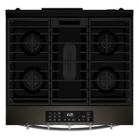 Whirlpool 30" 5 Cu. Ft. Gas Range with Air Cooking - Black-on-Stainless - WSGS5030SV | Cuisinière à gaz Whirlpool de 5 pi³ et de 30 po avec cuisson à air - noir sur acier inoxydable - WSGS5030SV