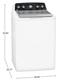 GE 4.9 Cu. Ft. Top Load Agitator Washer - White - GTW491BMRWS | Laveuse GE à chargement par le haut de 4,9 pi³ avec agitateur - blanche - GTW491BMRWS