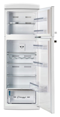 Unique Classic Retro 24" 11 Cu Ft. Top Freezer Refrigerator – Marshmallow White - UNQ-310L W TM | Réfrigérateur Classic Rétro d’Unique de 24 po et de 11 pi3 à congélateur supérieur - blanc guimauve - UNQ-310L W TM