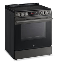LG 6.3 Cu. Ft. Smart Electric Range with Air Fry – Black Stainless Steel - LSEL6333ZE  | Cuisinière intelligente électrique LG de 6,3 pi3 avec friture à air - acier inoxydable noir - LSEL6333ZE