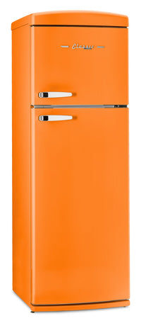 Unique Classic Retro 24" 11 Cu Ft. Top Freezer Refrigerator – Creamsicle Orange - UNQ-310L O TM | Réfrigérateur Classic Rétro d’Unique de 24 po et de 11 pi3 à congélateur supérieur - orange creamsicle - UNQ-310L O TM