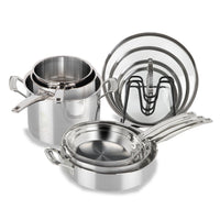 Cuisinart 11-Piece Stainless Steel Nesting Cookware Set - N91-11C | Batterie de cuisine emboîtable Cuisinart de 11 pièces en acier inoxydable - N91-11C | N9111C57