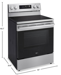 LG 6.3 Cu. Ft. Smart Electric Range with Air Fry - Stainless Steel - LREN6323YE | Cuisinière intelligente électrique LG de 6,3 pi³ avec friture à air - acier inoxydable - LREN6323YE