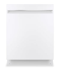 GE 24" Built-In Dishwasher with Piranha Hard Food Disposer – White - GDT225SGLWW	 | Lave-vaisselle encastré GE de 24 po avec broyeur d’aliments solides PiranhaMC - blanc - GDT225SGLWW