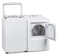 Midea 4.5 Cu. Ft. Top Load Agitator Washer and 7.0 Cu. Ft. Electric Dryer – White  | Laveuse à chargement par le haut de 4,5 pi³ avec agitateur et sécheuse électrique de 7,0 pi³ de Midea - blanches