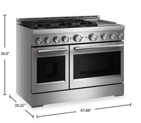 KitchenAid 6.3 Cu. Ft. 6 Burner Commercial-Style Gas Range – Stainless Steel - KFGD948SSS | Cuisinière à gaz KitchenAid de 6,3 pi³ de style commercial à 6 brûleurs - acier inoxydable - KFGD948SSS