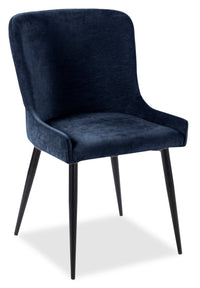 Verona 5pc Dining Set with Table & 4 Lexi Chairs, Culture Marbled Top, Metal, 42"W Round - Blue | Ensemble de salle à manger Verona 5 pièces en métal avec table ronde de 42 po (L), dessus en marbre synthétique et 4 chaises Lexi - bleu