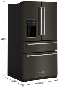 KitchenAid 26 Cu. Ft. 4-Door Refrigerator with FreshChill™ Drawer - KRMF536RBS | Réfrigérateur 4 portes KitchenAid de 26 pi³ avec tiroir FreshChillMC - KRMF536RBS | KRMF53BS