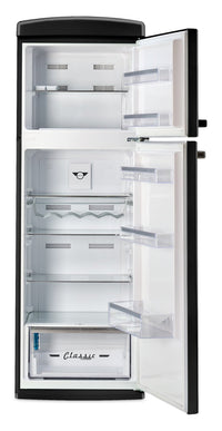 Unique Classic Retro 24" 11 Cu Ft. Top Freezer Refrigerator – Midnight Black - UNQ-310L B TM | Réfrigérateur Classic Rétro d’Unique de 24 po et de 11 pi3 à congélateur supérieur - noir minuit - UNQ-310L B TM