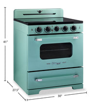 Classic Retro by Unique 30" 3.9 Cu. Ft. Induction Range - Ocean Mist Turquoise - UNQ-30CR IC T | Cuisinière à induction Classic Rétro par Unique de 30 po et de 3,9 pi3 - turquoise brume marine - UNQ-30CR IC T | UNQ30ICT