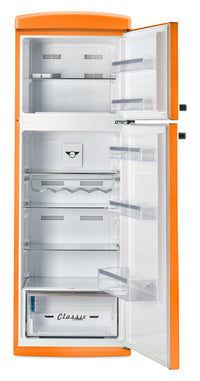 Unique Classic Retro 24" 11 Cu Ft. Top Freezer Refrigerator – Creamsicle Orange - UNQ-310L O TM | Réfrigérateur Classic Rétro d’Unique de 24 po et de 11 pi3 à congélateur supérieur - orange creamsicle - UNQ-310L O TM