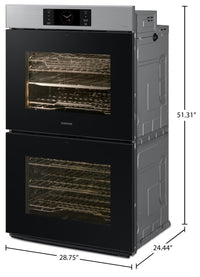 Samsung 10.7 Cu. Ft. 7 Series Double Wall Oven with AI Camera - NV51CG700DSRAA | Four mural double Samsung de 10,7 pi³ à hublot de série 7 avec caméra IA - NV51CG700DSRAA | NV51C7DS
