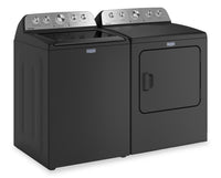 Maytag 5.4 Cu Ft. Top Load Washer with Pet Pro and 7.0 Cu Ft. Gas Dryer – Volcano Black  | Laveuse à chargement par le haut 5,4 pi³ avec Animal Pet Pro et sécheuse à gaz 7,0 pi³ de Maytag - noir volcan