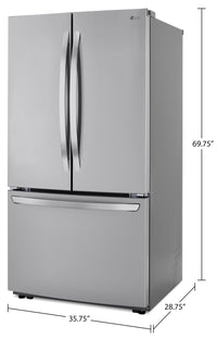 LG 23 Cu. Ft. Counter-Depth French-Door Refrigerator - LRFCC23D6S | Réfrigérateur LG de 23 pi³ à portes françaises de profondeur comptoir - LRFCC23D6S | LRFCC253