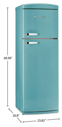 Unique Classic Retro 24" 11 Cu Ft. Top Freezer Refrigerator – Ocean Mist Turquoise - UNQ-310L T TM | Réfrigérateur Classic Rétro d’Unique de 24 po et de 11 pi3 à congélateur supérieur - turquoise brume marine - UNQ-310L T TM