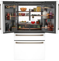 Café 36” 23.2 Cu. Ft. Smart Counter-Depth 4-Door French Door Refrigerator – Matte White - CJE23DP4WW2  | Réfrigérateur intelligent 4 portes Café de 23,2 pi3 et de 36 po de profondeur comptoir à portes françaises - blanc mat - CJE23DP4WW2