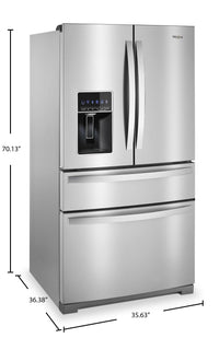 Whirlpool 26 Cu. Ft. 4-Door Refrigerator with Prep and Store Bins - WRMF7736PZ | Réfrigérateur 4 portes Whirlpool de 26 pi³ avec bacs de préparation et de rangement - WRMF7736PZ | WRMF77PZ