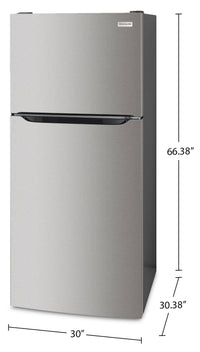 Frigidaire 30” 18 Cu. Ft. Top-Freezer Refrigerator - Fingerprint Resistant Stainless Steel - FRTE1835AV | Réfrigérateur Frigidaire de 18 pi3 et de 30 po à congélateur supérieur - acier inoxydable résistant aux traces de doigts - FRTE1835AV