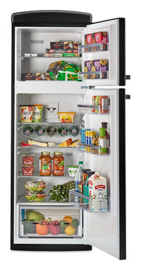 Unique Classic Retro 24" 11 Cu Ft. Top Freezer Refrigerator – Midnight Black - UNQ-310L B TM | Réfrigérateur Classic Rétro d’Unique de 24 po et de 11 pi3 à congélateur supérieur - noir minuit - UNQ-310L B TM