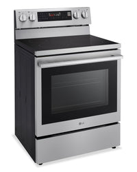 LG 6.3 Cu. Ft. Smart Electric Range with Air Fry - Fingerprint Resistant Stainless Steel - LREN6325XE | Cuisinière intelligente électrique LG de 6,3 pi³ avec friture à air - acier inoxydable résistant aux traces de doigts - LREN6325XE