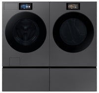 Samsung Bespoke 6.1 Cu. Ft. Front Load Washer and 7.6 Cu. Ft. Electric Dryer – Dark Steel | Laveuse à chargement frontal de 6,1 pi³ et sécheuse électrique de 7,6 pi³ de Samsung Bespoke -acier foncé