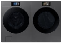 Samsung Bespoke 6.1 Cu. Ft. Front Load Washer and 7.6 Cu. Ft. Electric Dryer – Dark Steel | Laveuse à chargement frontal de 6,1 pi³ et sécheuse électrique de 7,6 pi³ de Samsung Bespoke -acier foncé