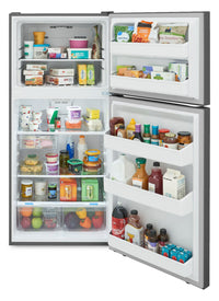 Frigidaire 30” 18 Cu. Ft. Top-Freezer Refrigerator - Fingerprint Resistant Stainless Steel - FRTE1835AV | Réfrigérateur Frigidaire de 18 pi3 et de 30 po à congélateur supérieur - acier inoxydable résistant aux traces de doigts - FRTE1835AV