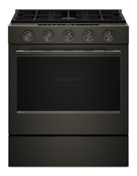 KitchenAid 30" 5.0 Cu. Ft. Slide-in Gas Range with Convection Modes - Black Ore - KSGS530SBE | Cuisinière à gaz encastrée KitchenAid de 5,0 pi³ et de 30 po avec modes à convection - minerai noir - KSGS530SBE