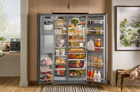 KitchenAid 36" 29 Cu. Ft. Side-by-Side Refrigerator - Fingerprint Resistant Stainless Steel - KRSF536RPS  | Réfrigérateur KitchenAid de 29 pi3 et de 36 po - acier inoxydable résistant aux traces de doigts - KRSF536RPS
