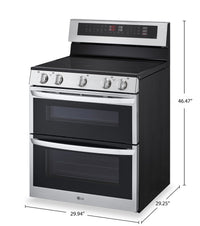LG 7.3 Cu. Ft. Smart Double Oven Electric Range with ProBake Convection® - Stainless Steel - LDEL7324SE | Cuisinière intelligente électrique LG à four double de 7,3 pi3 avec convection ProBake ConvectionMD - acier inoxydable - LDEL7324SE | LDEL7324