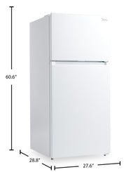 Midea 14 Cu. Ft. Garage Ready Top-Freezer Refrigerator – White - MRT14D2BWW | Réfrigérateur Midea de 14 pi³ à congélateur supérieur qui convient à une installation dans un garage - blanc - MRT14D2BWW | MRT14D2W