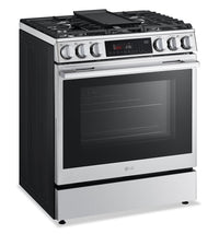 LG 6.3 Cu Ft. Smart Gas Slide-In Range with Air Fry- Fingerprint Resistant Stainless Steel - LSGL6335X | Cuisinière intelligente à gaz encastrée LG de 6,3 pi3 avec friture à air- acier inoxydable résistant aux traces de doigts - LSGL6335X